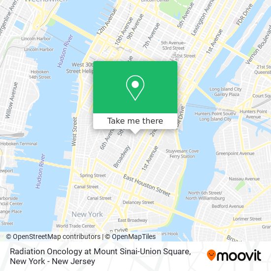 Radiation Oncology at Mount Sinai-Union Square map