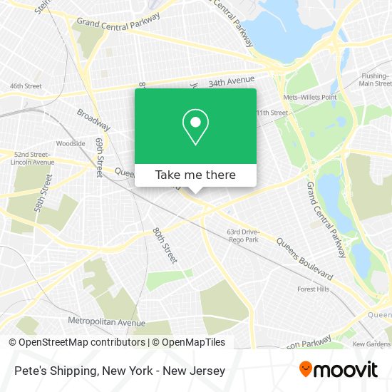 Pete's Shipping map