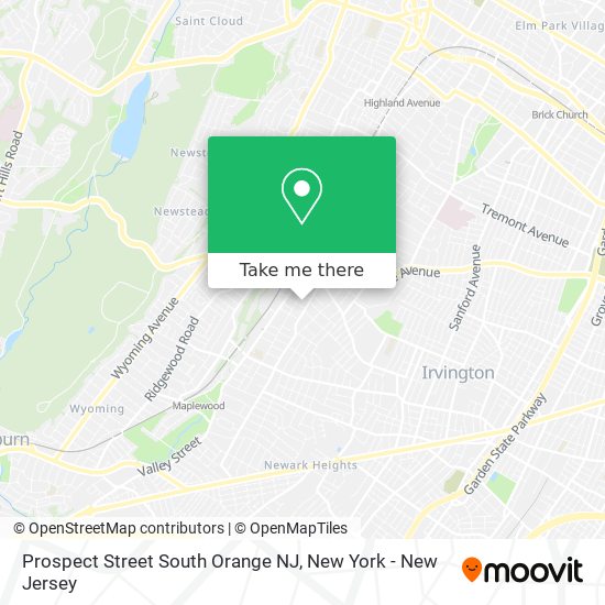 Prospect Street South Orange NJ map