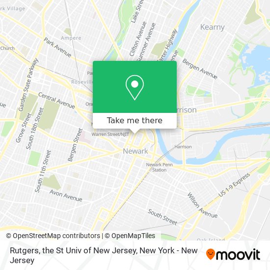 Mapa de Rutgers, the St Univ of New Jersey