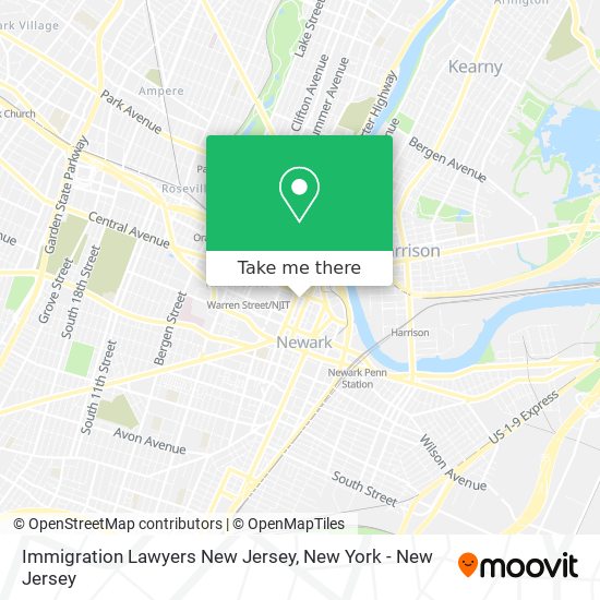 Mapa de Immigration Lawyers New Jersey