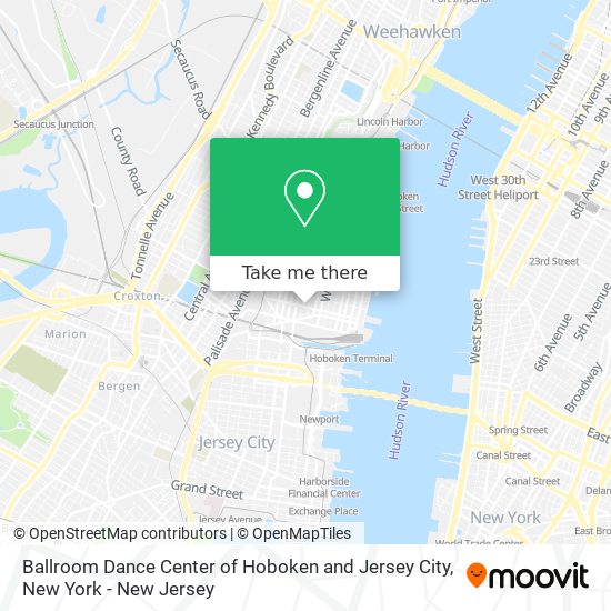 Mapa de Ballroom Dance Center of Hoboken and Jersey City
