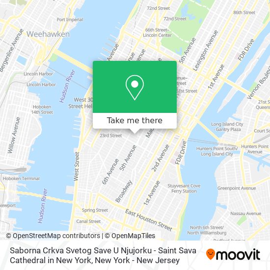 Saborna Crkva Svetog Save U Njujorku - Saint Sava Cathedral in New York map