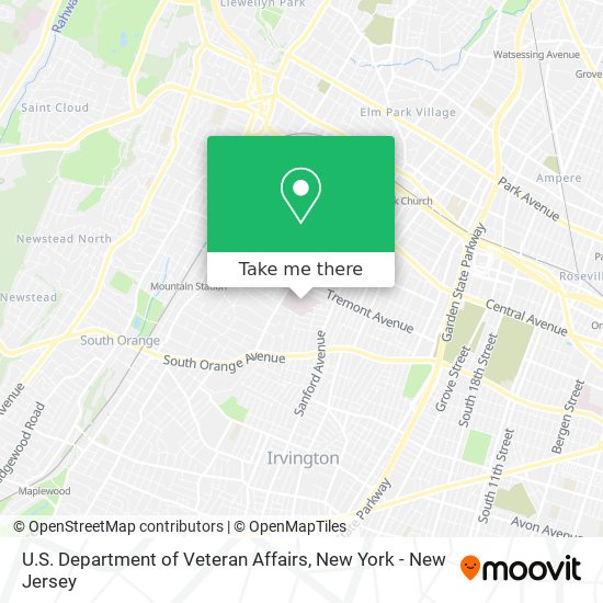 U.S. Department of Veteran Affairs map