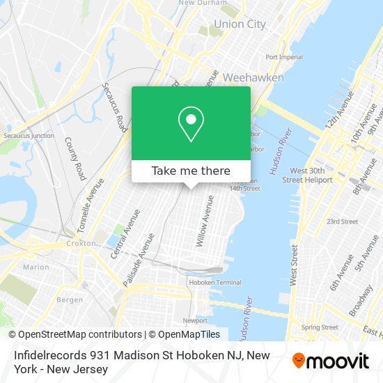 Infidelrecords 931 Madison St Hoboken NJ map