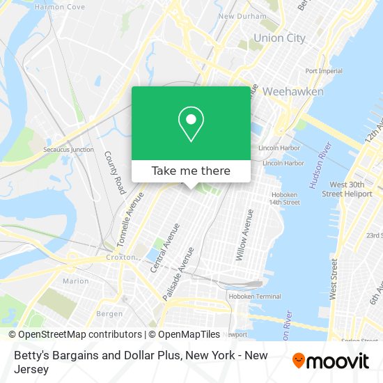 Betty's Bargains and Dollar Plus map