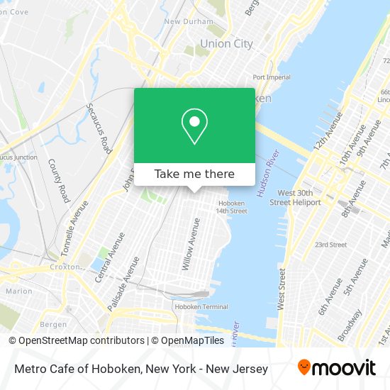 Mapa de Metro Cafe of Hoboken