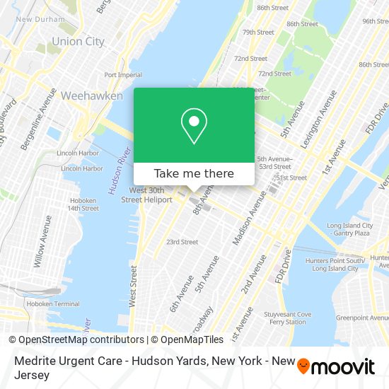 Mapa de Medrite Urgent Care - Hudson Yards