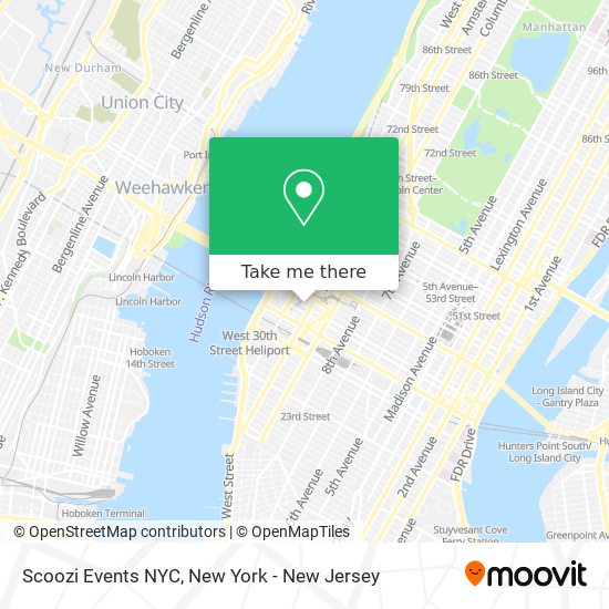 Scoozi Events NYC map