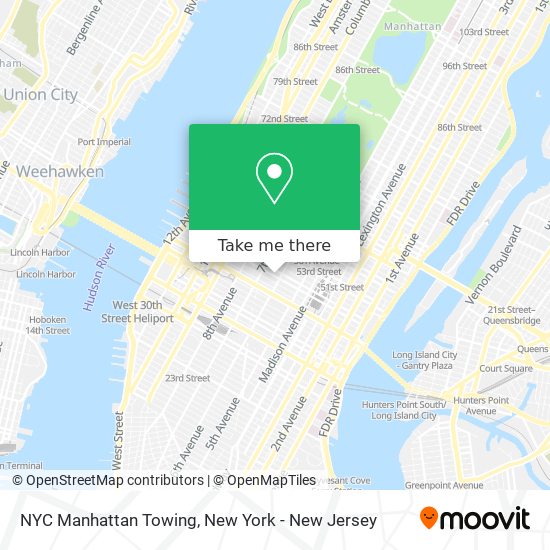 NYC Manhattan Towing map