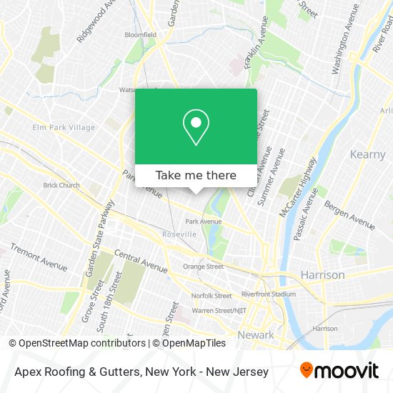 Apex Roofing & Gutters map