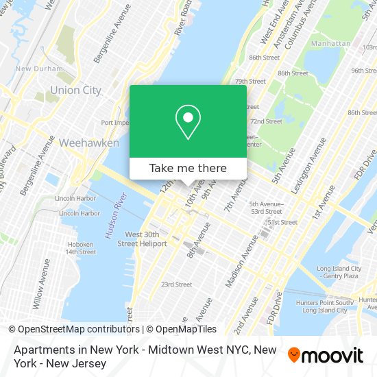 Apartments in New York - Midtown West NYC map