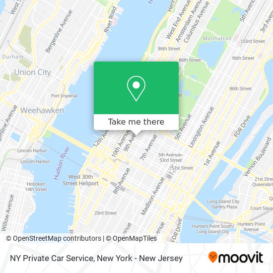NY Private Car Service map