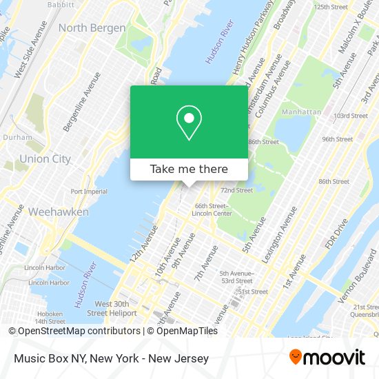 Mapa de Music Box NY