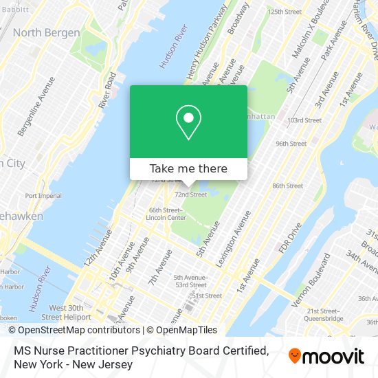 MS Nurse Practitioner Psychiatry Board Certified map