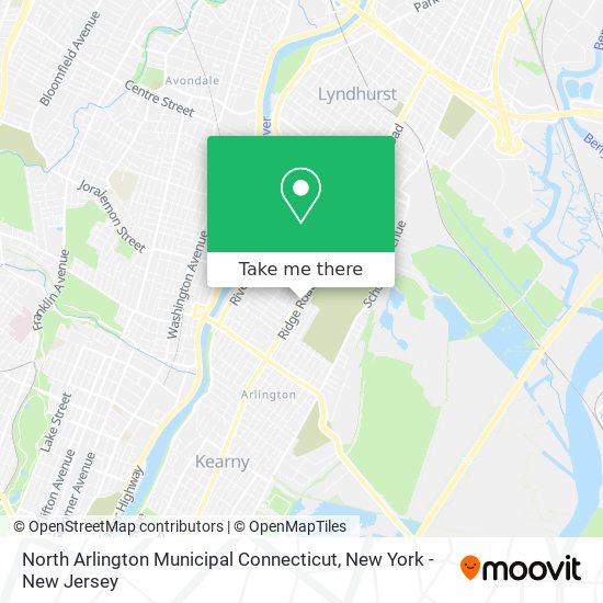 Mapa de North Arlington Municipal Connecticut