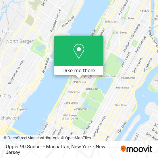 Upper 90 Soccer - Manhattan map