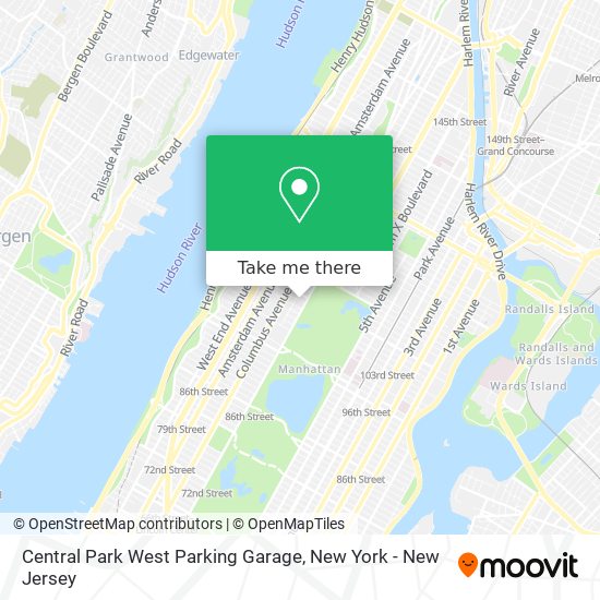 Central Park West Parking Garage map
