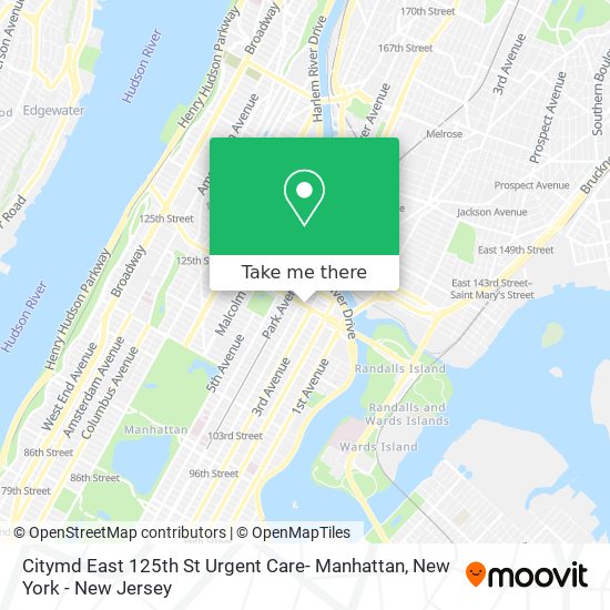 Citymd East 125th St Urgent Care- Manhattan map
