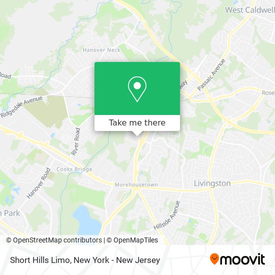 Short Hills Limo map