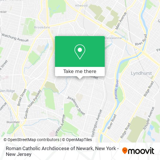 Roman Catholic Archdiocese of Newark map