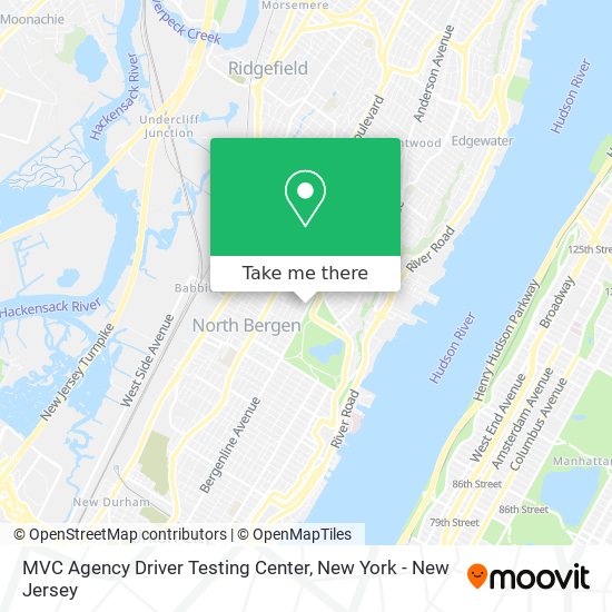MVC Agency Driver Testing Center map