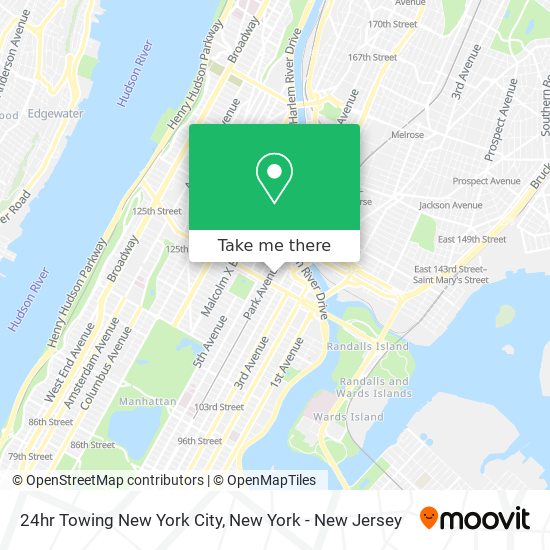 Mapa de 24hr Towing New York City