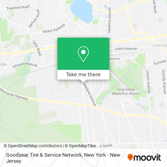 Goodyear Tire & Service Network map