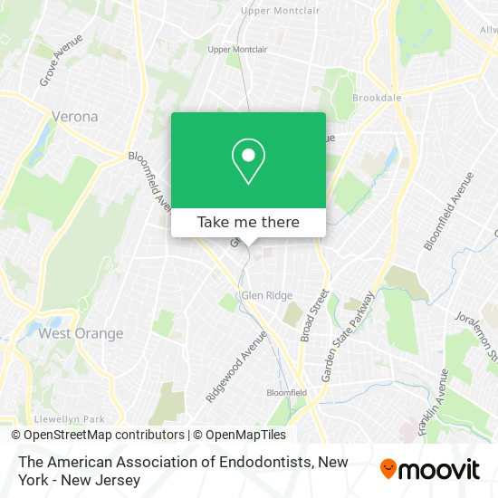 The American Association of Endodontists map