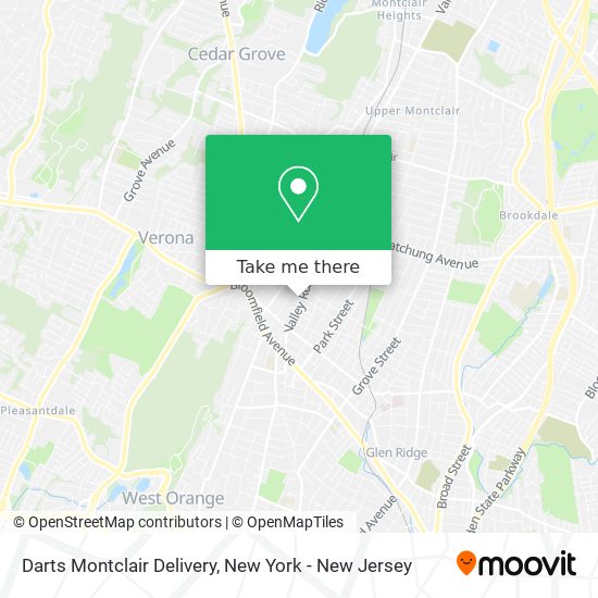 Mapa de Darts Montclair Delivery