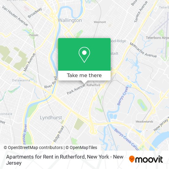 Mapa de Apartments for Rent in Rutherford