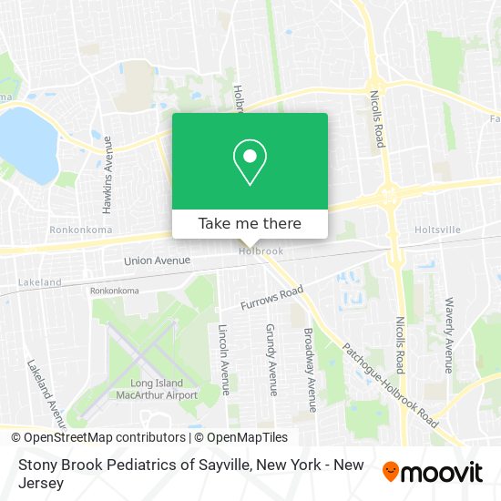 Mapa de Stony Brook Pediatrics of Sayville