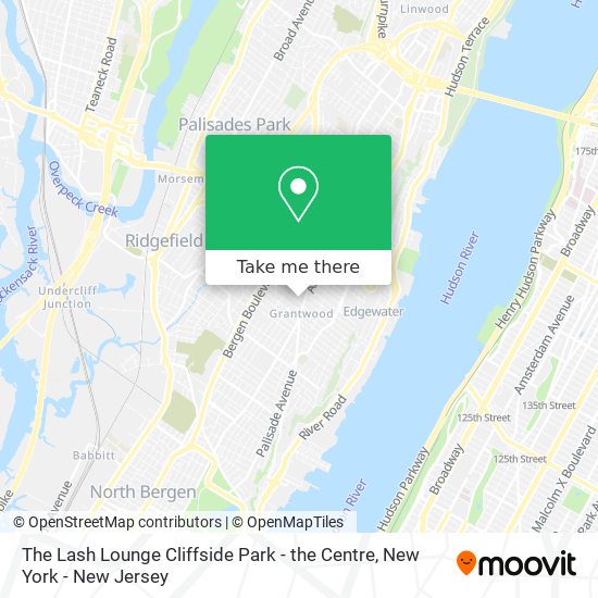 The Lash Lounge Cliffside Park - the Centre map