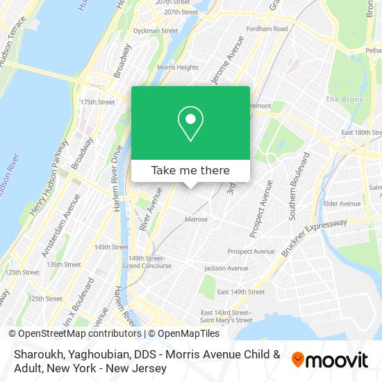 Sharoukh, Yaghoubian, DDS - Morris Avenue Child & Adult map