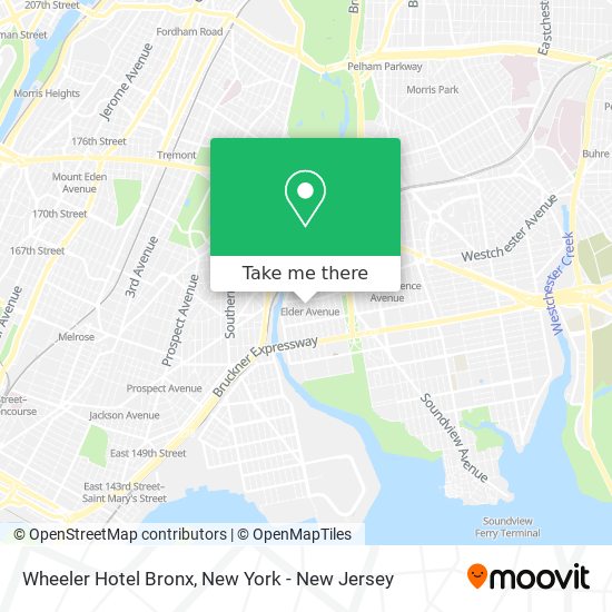 Mapa de Wheeler Hotel Bronx