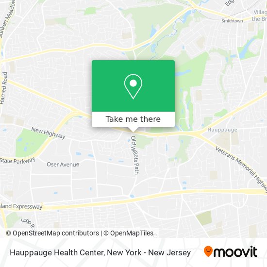 Hauppauge Health Center map