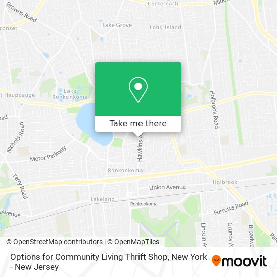 Options for Community Living Thrift Shop map