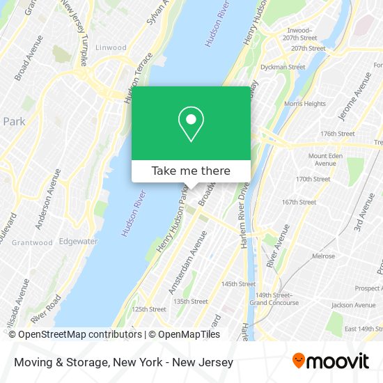 Moving & Storage map