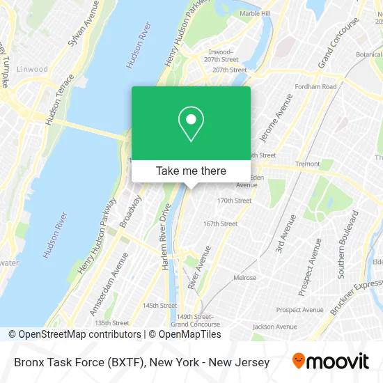 Bronx Task Force (BXTF) map