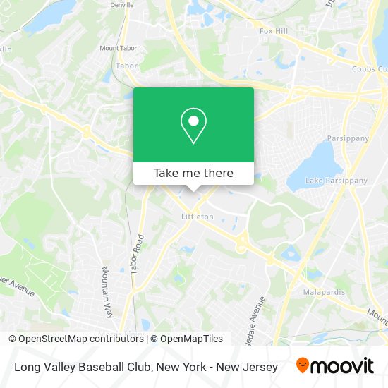 Long Valley Baseball Club map