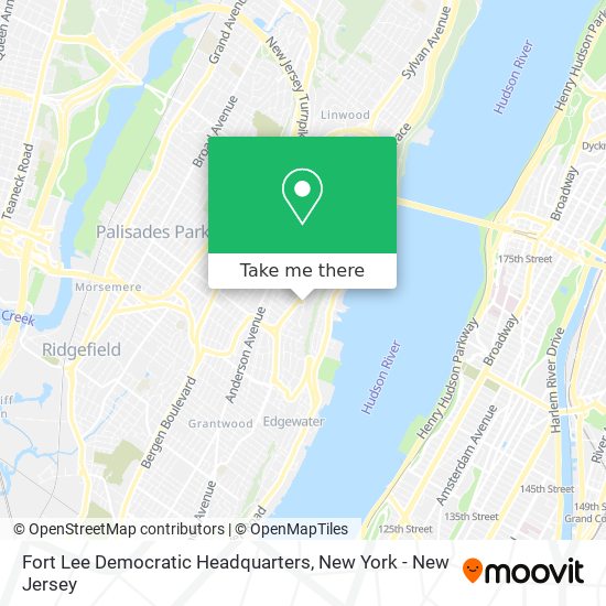 Mapa de Fort Lee Democratic Headquarters