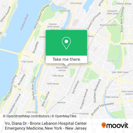 Vo, Diana Dr - Bronx Lebanon Hospital Center Emergency Medicine map
