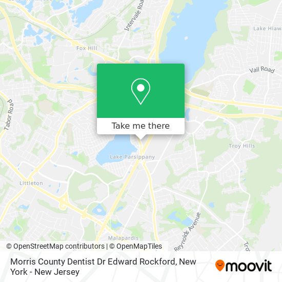 Mapa de Morris County Dentist Dr Edward Rockford