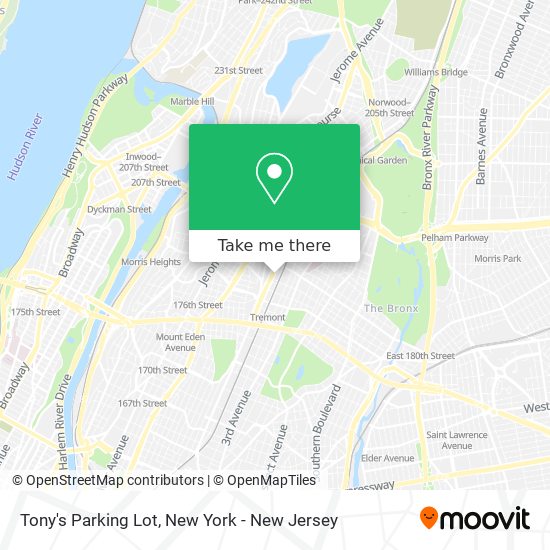 Tony's Parking Lot map