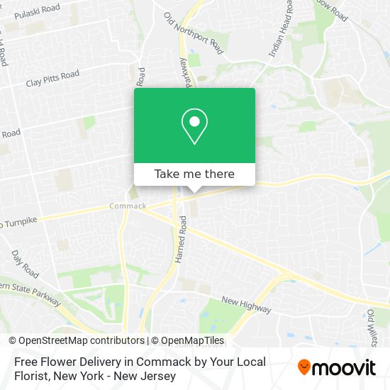 Mapa de Free Flower Delivery in Commack by Your Local Florist