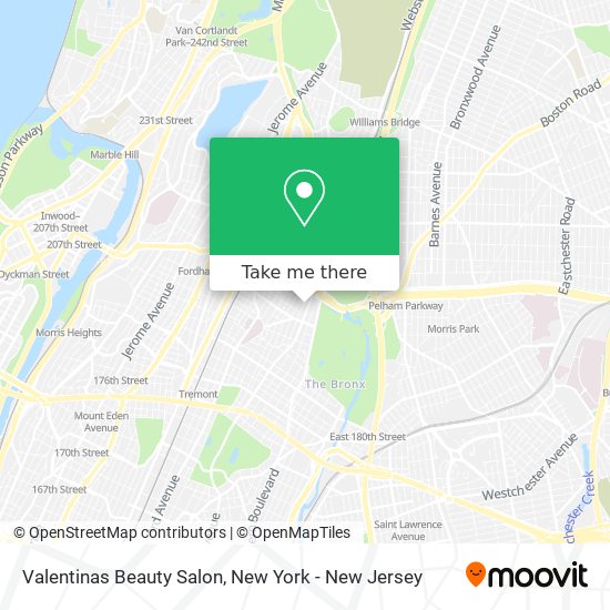 Mapa de Valentinas Beauty Salon