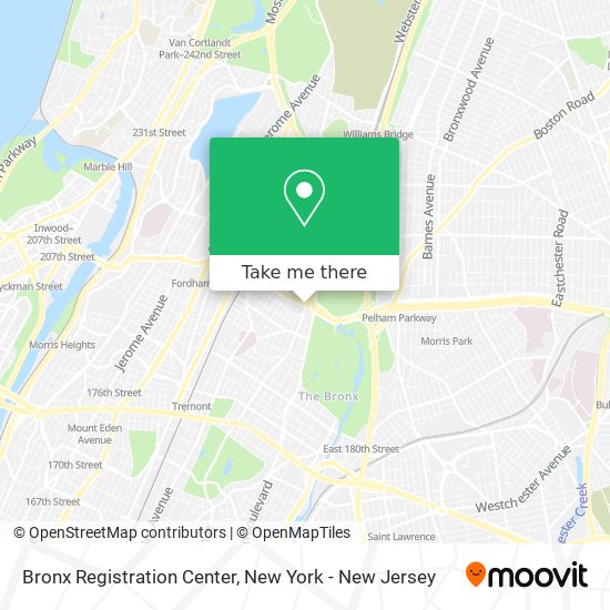 Mapa de Bronx Registration Center