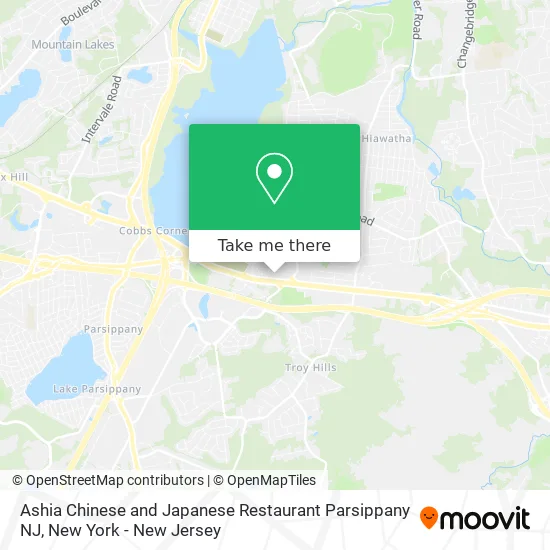 Ashia Chinese and Japanese Restaurant Parsippany NJ map