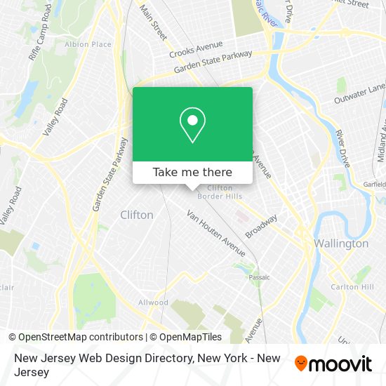 Mapa de New Jersey Web Design Directory