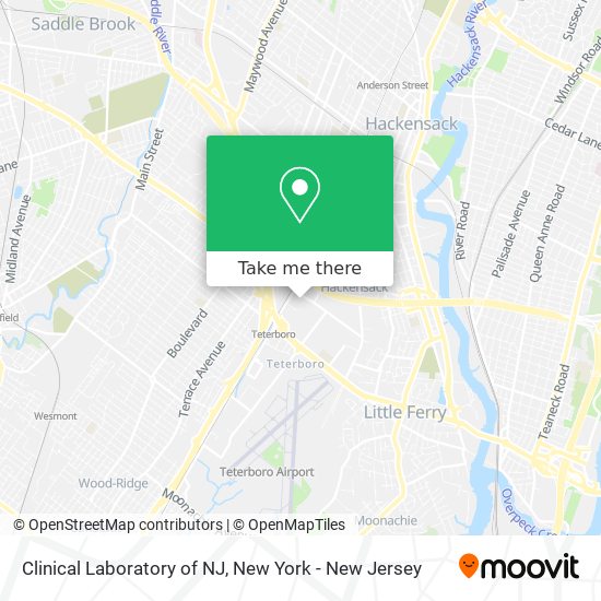 Clinical Laboratory of NJ map